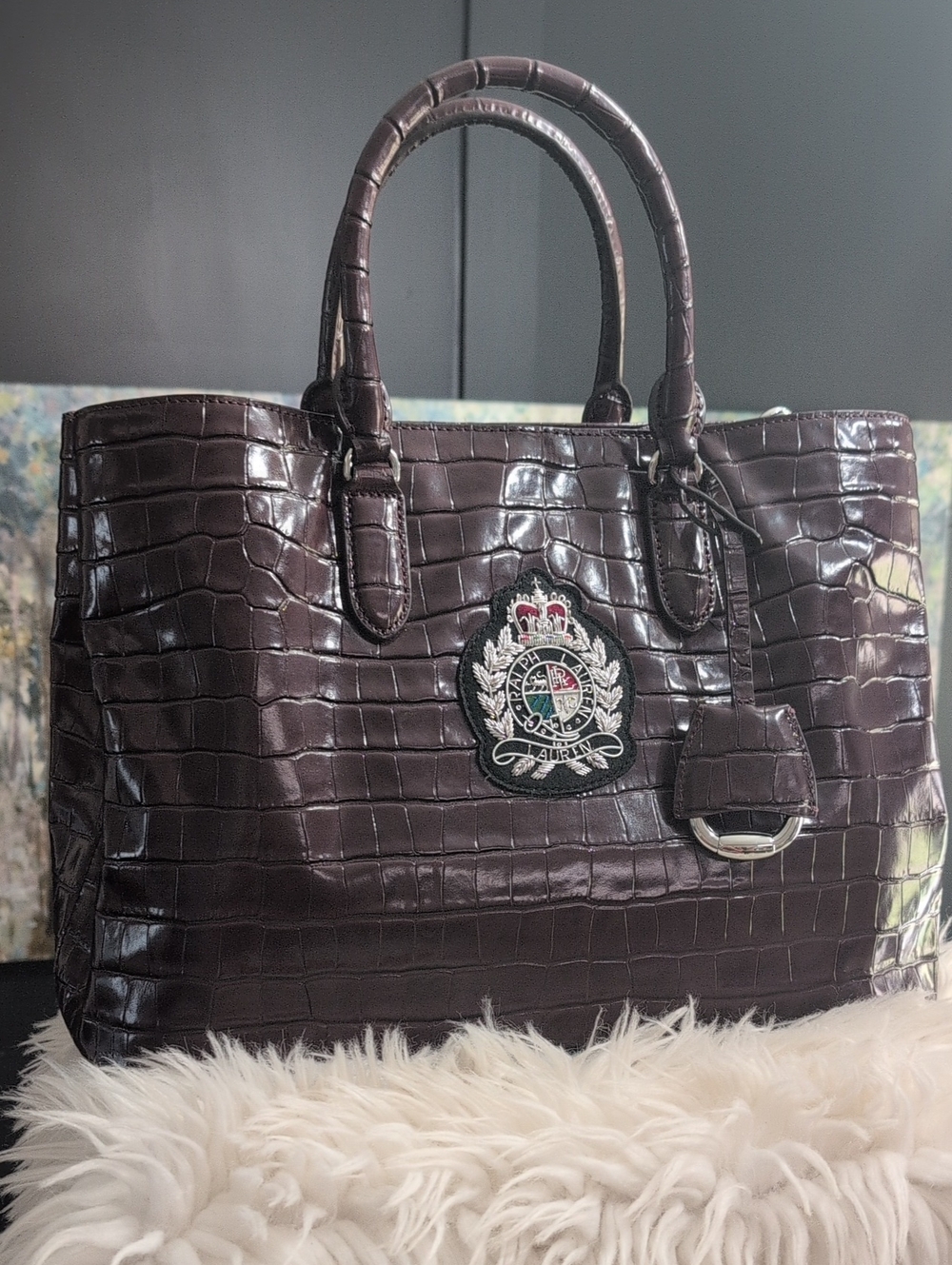 Lauren Ralph Lauren Marcy Bullion Large Satchel